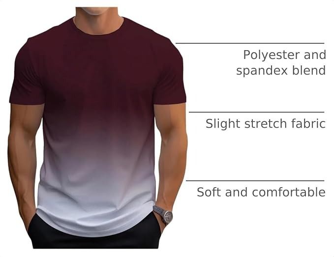Immagine di Ombre Gradient Short Sleeve T-Shirt 5